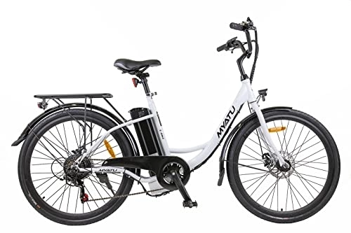 Bicicletas eléctrica : Bicicleta eléctrica de 26 pulgadas para hombre y mujer, bicicleta eléctrica con cambio Shimano de 6 velocidades, motor de 250 W y batería de 12, 5 Ah