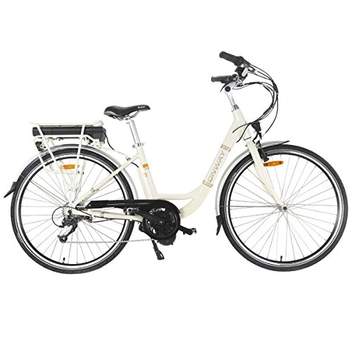 Bicicletas eléctrica : Bicicleta eléctrica de 28 pulgadas para mujer, precisa Shimano de 7 velocidades, motor Bafang 250 W, 36 V 10, 4 Ah, batería de litio Sanyo de onway, 5 niveles de apoyo, pantalla LCD