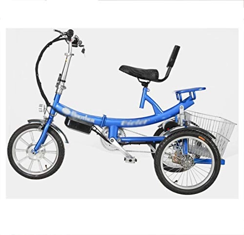Bicicletas eléctrica : Bicicleta eléctrica de 3 Ruedas asistida por Triciclo. La Bicicleta Plegable de Tres Ruedas Puede Transportar Personas. Mini Moda. Scooter para Ancianos 36V. Carga máxima 200 kg 250 W (w)