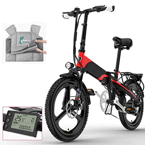 Bicicletas eléctrica : Bicicleta Eléctrica De 400 W Y 20 Pulgadas Con Neumático Grueso, Bicicleta De Montaña, Playa, Nieve Para Adultos, 7 Velocidades EBike Con Batería De Litio Extraíble 48V10.4A Y Cubiertas(Color:segundo)