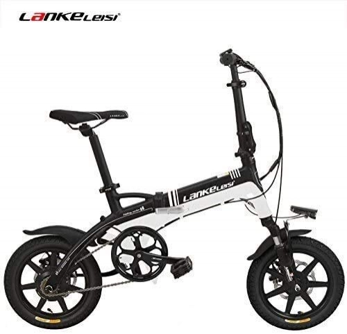 Bicicletas eléctrica : Bicicleta eléctrica de asistencia de pedal plegable A6 Elite de 14 pulgadas, batería de litio oculta de 36V 8.7Ah, marco de aleación de aluminio, asistencia de pedal de 5 grados, rueda integrada