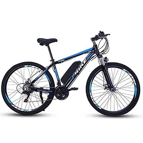 Bicicletas eléctrica : Bicicleta Eléctrica De Bicicleta De Montaña 27.5 "250w De Bicicleta Eléctrica Con Batería De Litio Extraíble 36v 10ah, Caja De Engranajes De 21 Velocidades, 35 Km / H, Cargando Kilometraje(Color:azul)
