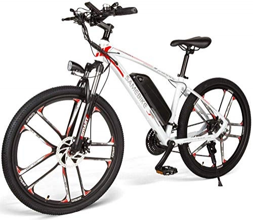 Bicicletas eléctrica : Bicicleta Eléctrica de Montaña Ciclomotor 26 Pulgadas con Motor de 350W Autonmia de 80KM Bateria de Litio 48V 8AH Marco de Aluminio Frenos de Disco 3 Modos de Arranque [EU Stock