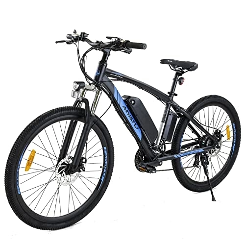 Bicicletas eléctrica : Bicicleta eléctrica de montaña de 27, 5 pulgadas, 250 W, batería de 10 Ah, pantalla LCD, aluminio, Shimano