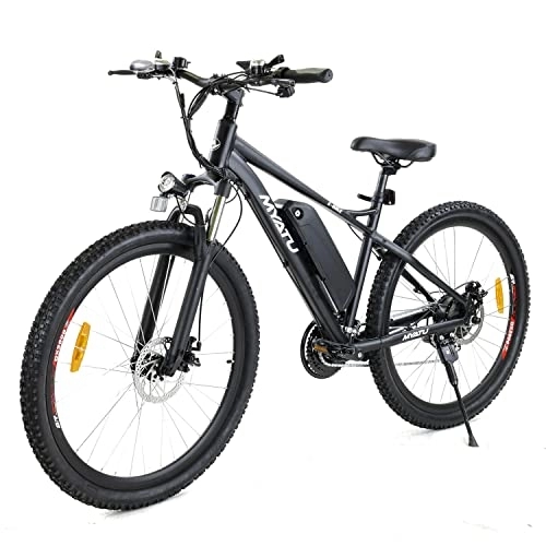 Bicicletas eléctrica : Bicicleta eléctrica de montaña de 27, 5 pulgadas, batería de 8 Ah, aluminio, 21 marchas Shimano LCD Pedelec