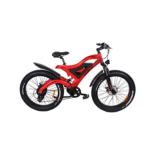 Bicicletas eléctrica : Bicicleta eléctrica de montaña FUJI18 Roja 500W