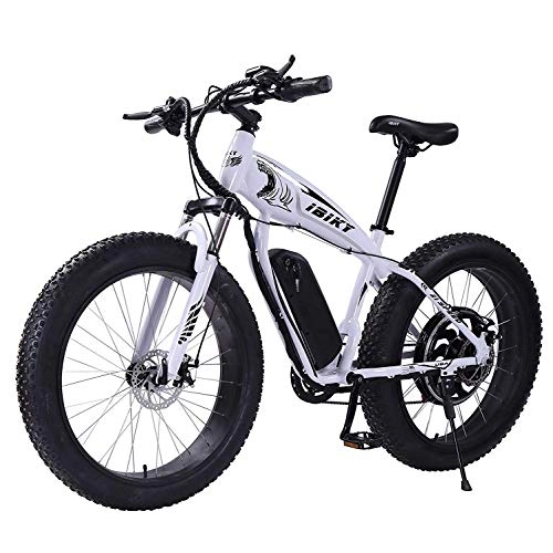 Bicicletas eléctrica : Bicicleta eléctrica de montaña HR de 26 pulgadas, neumáticos de nieve, bicicleta eléctrica, 21 marchas, bicicleta de montaña, 1000 W, 48 V, 17 Ah, batería de litio, frenos de disco