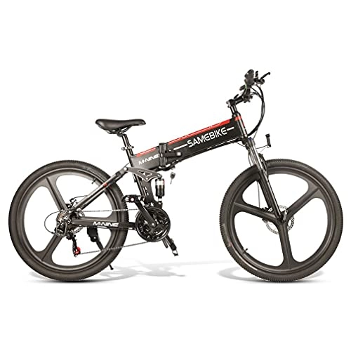 Bicicletas eléctrica : Bicicleta eléctrica de montaña plegable Pedelec de 26 pulgadas, con batería de litio de 48 V y 10 Ah, motor de 21 velocidades, para hombre y mujer