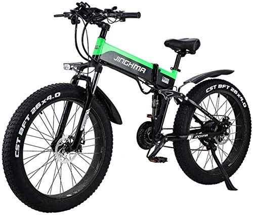 Bicicletas eléctrica : Bicicleta eléctrica de nieve, Bicicleta eléctrica de la bicicleta de montaña 26 "Bicicleta eléctrica plegable 48V 500W 12.8AH Diseño de batería oculta con pantalla LCD ADECUADA 21 velocidad y tres mod
