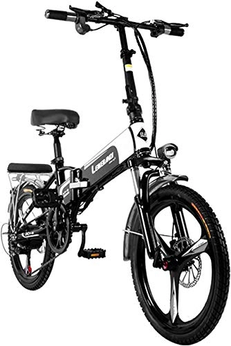Bicicletas eléctrica : Bicicleta eléctrica de nieve, Bicicletas eléctricas para adultos 20 "Bicicleta eléctrica plegable de neumáticos con motor 350W y extraíble 48V 12.5AH batería de litio de litio 7 velocidades E-biciclet