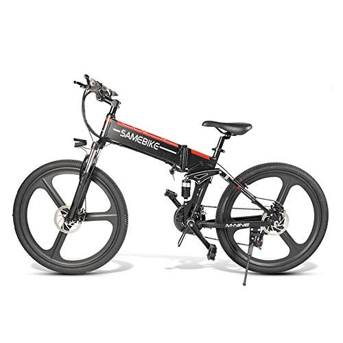 Bicicletas eléctrica : Bicicleta eléctrica de velocidad S21 para adultos, batería 48V / 10Ah, kilometraje del motor sin escobillas de 350W 40KM / 60KM