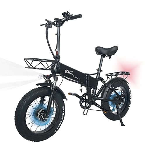 Bicicletas eléctrica : Bicicleta Eléctrica E-Bike Plegable, Ebike con Doble Motor y Batería Litio 48V / 17Ah y Motor Sin Escobillas(Arranque Potente y Par Ultraalto), con Neumáticos Gordos, Bicicleta Eléctrica para Adultos