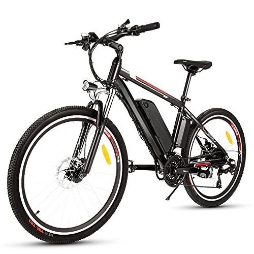 Bicicletas eléctrica : Bicicleta Eléctrica Ebike Mountain Bike, Bicicleta Eléctrica de 26" 250W con Batería de Litio de 36V 12.5Ah extraíble y Shimano 21 Velocidades