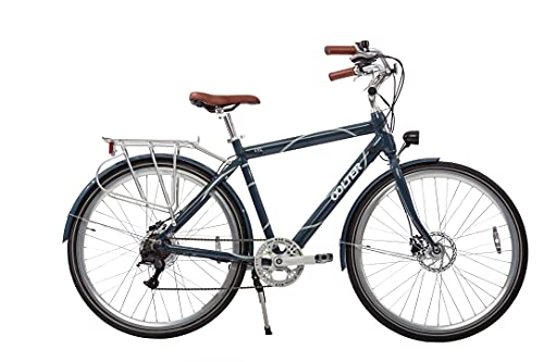 Bicicletas eléctrica : Bicicleta eléctrica Eke para hombre de 28 pulgadas, para adultos, 7 velocidades, batería de 36 V, 7 Ah, para ciudad, M, Denim Blue Art + QR stem)