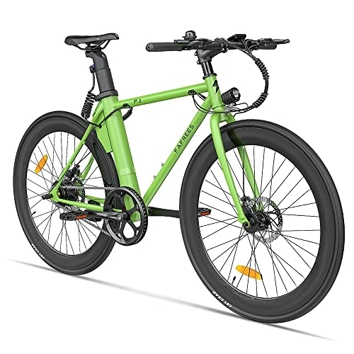 Bicicletas eléctrica : Bicicleta eléctrica Fafrees F1, Bicicleta de Carretera eléctrica para Adultos de 250W con neumáticos 700C*28, batería extraíble de 36V 8.7Ah, Verde