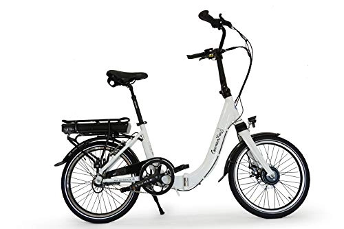 Bicicletas eléctrica : Bicicleta eléctrica Mobilemaster Light de 20 pulgadas, bicicleta plegable eléctrica, 19 kg, 36 V, 80 km (blanco con sensor de par de giro)