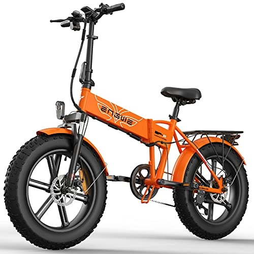 Bicicletas eléctrica : Bicicleta Eléctrica Neumáticos Gordos para Adultos - Bicicleta Eléctrica Plegable con Motor de 750W y Batería Extraíble de 48V / 12, 8Ah, Nieve Playa Ciudad Eléctricas Bicicletas, Naranja