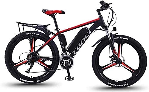 Bicicletas eléctrica : Bicicleta eléctrica para adulto de aleación de aluminio todoterreno, 26 pulgadas, 36 V, 350 W, 13 Ah, extraíble de iones de litio, el Smart Montagne Ebike para hombres, color rojo