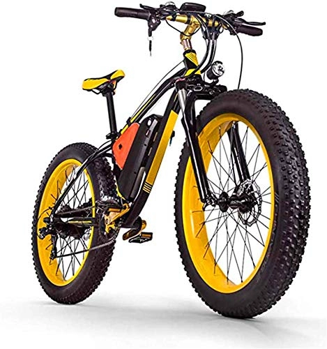Bicicletas eléctrica : Bicicleta eléctrica para adultos / 1000W48V17.5AH Batería de litio Neumático grueso de 26 pulgadas MTB, Bicicleta de montaña todoterreno masculina y femenina, Bicicleta de nieve de 27 velocidades (Col