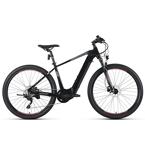 Bicicletas eléctrica : Bicicleta eléctrica para adultos 240 W 36 V Mid Motor 27.5 "Bicicleta de montaña eléctrica 12.8 Ah Li-Ion Batería eléctrica Cross Country Ebike (Color: Negro rojo)