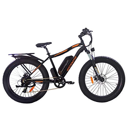 Bicicletas eléctrica : Bicicleta eléctrica para Camiones, Bicicleta eléctrica de montaña con batería de energía Nueva extraíble 48v 10.4ah, Aluminio de Motor Adulto de 7 velocidades de 26x4 Pulgadas (Negro)
