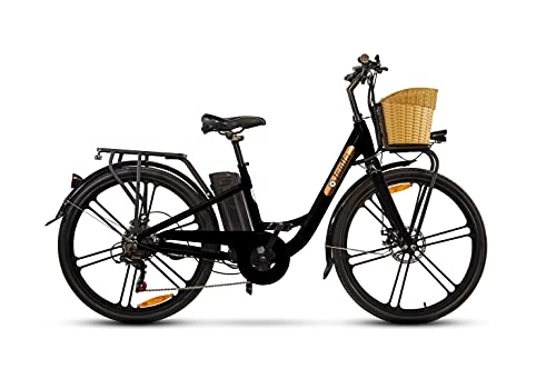 Bicicletas eléctrica : Bicicleta eléctrica para mujer Breeze, color negro