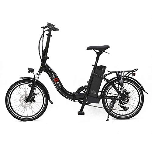 Bicicletas eléctrica : Bicicleta eléctrica Pedelec de 20 pulgadas con batería de 10 Ah, motor de rueda trasera de 250 W, 7 velocidades, para adultos, color negro