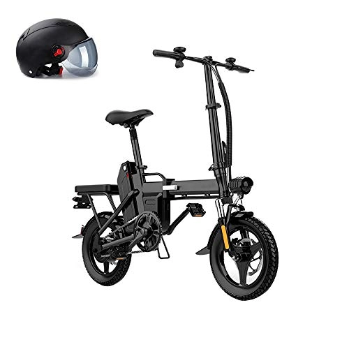 Bicicletas eléctrica : Bicicleta Eléctrica Plegable 25 Km / H Bicicletas Eléctricas De Ciclomotor para Adultos 350W Motor, Sin Escobillas Capacidad De Carga De La Bicicleta 150 Kg, Batteria Al Litio Rimovibile, Negro