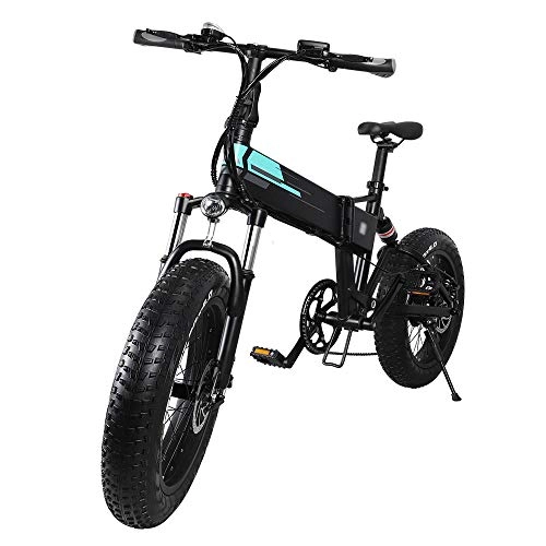 Bicicletas eléctrica : Bicicleta Eléctrica Plegable 500W 40km / h Ruedas Anchas de 20 x 4 Pulgadas Bicicleta de Ciudad / Montaña / Todoterreno Bateria de Litio 48V 12.8Ah Marco de Aluminio Display LCD 3 Modos [EU Stock