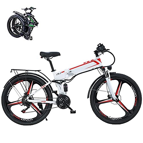 Bicicletas eléctrica : Bicicleta Eléctrica Plegable, 500W Bicicleta De Montaña Eléctrica para Adultos, 26 Pulgadas E-Bike Bicicleta Electrica Montaña, 21 Velocidades Batería Extraíble de 48 V 10.7Ah