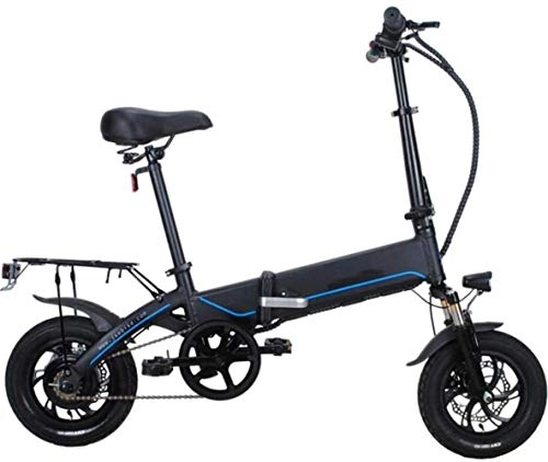 Bicicletas eléctrica : Bicicleta Eléctrica Plegable Adulto 12" eléctrica plegable de la bicicleta de la ciudad de E-Bici Velocidad máxima 25 kmh, a 40 km de largo alcance, Doble Disco Brak, la asistencia eléctrica de bicicl