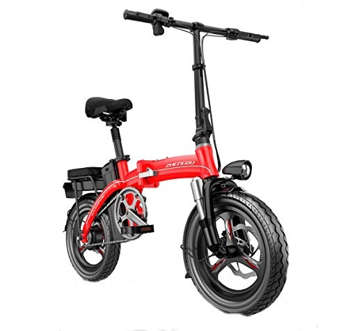 Bicicletas eléctrica : Bicicleta Eléctrica Plegable Adulto Portátil fácil de almacenar, conmuta E-bici con la conversión de frecuencia de alta velocidad del motor, Ciudad de bicicletas Velocidad máxima 20 Km / h Bicicletas