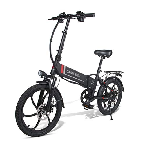 Bicicletas eléctrica : Bicicleta Eléctrica Plegable Aleación De Aluminio Bicicleta Eléctrica Unisex Adultos Jóvenes 20 Pulgadas 25 Km / H 48V 8 / 10 AH 350W Shimano 7 Speed Ebike Eléctrico Con Pedales Poder Ayudar, Negro, 10AH
