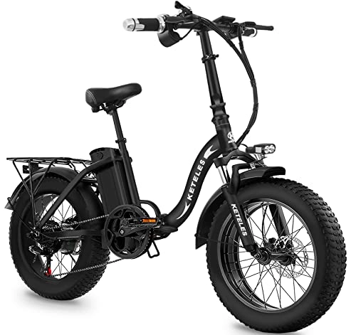 Bicicletas eléctrica : Bicicleta Eléctrica Plegable, Batería De Lones De Litio De 48V 18Ah con Neumático Gordo 20"* 4", Bicicletas Eléctricas De Montaña Adulto De Ciudad De Largo Alcance (KF9)