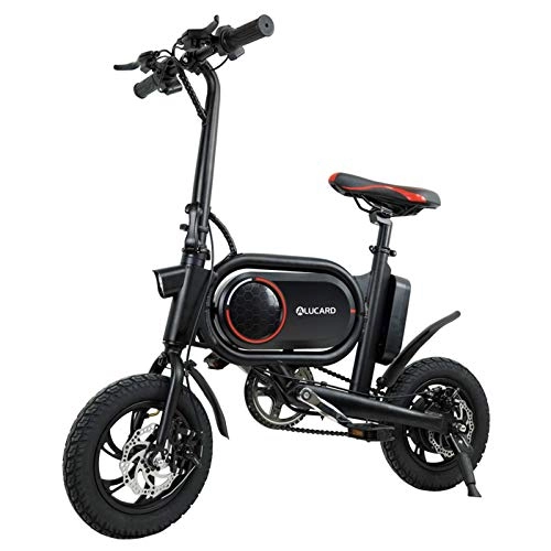 Bicicletas eléctrica : Bicicleta eléctrica Plegable, Bicicleta de aleación de Aluminio de 350W, Iones de Litio de 36V / 7.5Ah, Ebike de 12 Pulgadas con Pedal, Puerto de Carga USB para teléfono móvil