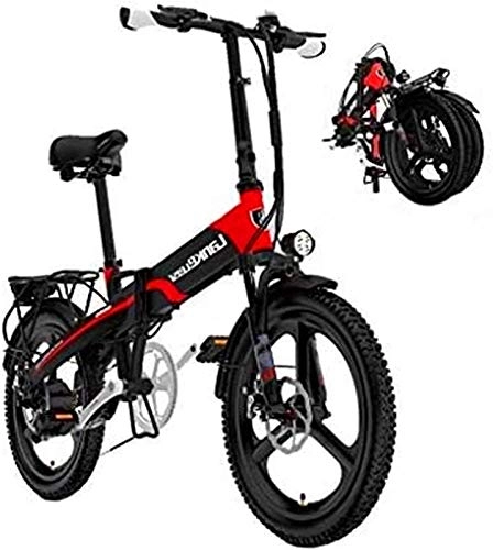 Bicicletas eléctrica : Bicicleta Eléctrica Plegable Bicicleta eléctrica de nieve, bicicleta eléctrica plegable para adultos, 20 "Bicicleta eléctrica / de viaje Ebike con motor 4000W, batería 48V10.8AH, 7 velocidades de tran