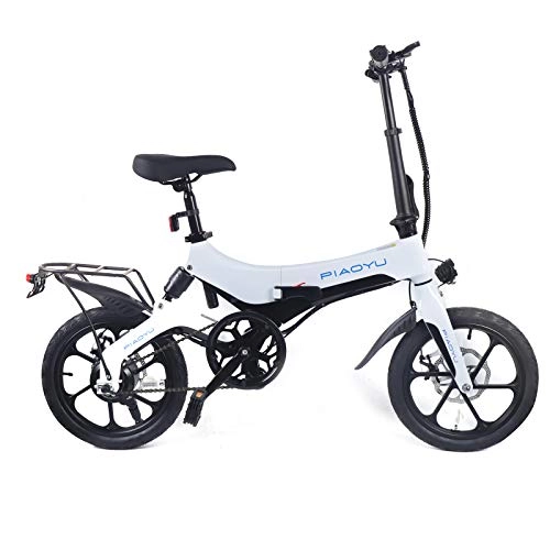 Bicicletas eléctrica : Bicicleta eléctrica plegable, bicicleta eléctrica para adultos, neumáticos de 16 pulgadas, bicicleta eléctrica, marco plegable, 36 V, 250 W, motor de 25 km / h, bicicleta plegable