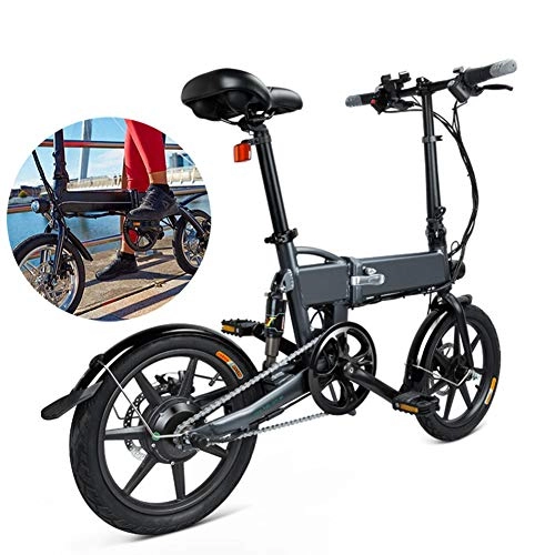 Bicicletas eléctrica : Bicicleta Eléctrica Plegable Con Pedales Linterna Asiento Ajustable E-Bike 3 Modos de Conducción, Batería 36V 7.8Ah