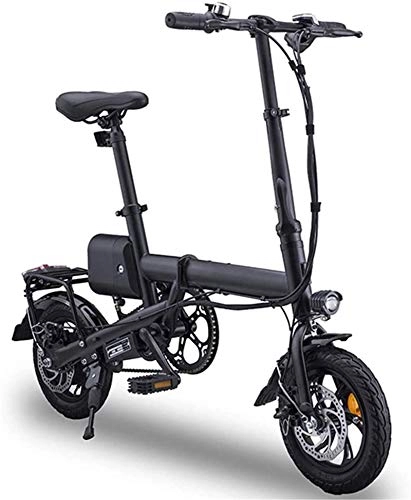 Bicicletas eléctrica : Bicicleta eléctrica plegable de 12 "para adultos, bicicleta eléctrica plegable ligera con batería de 350 W / 36 V, velocidad máxima de 25 km / h para adultos y adolescentes, y los viajeros compiten, l