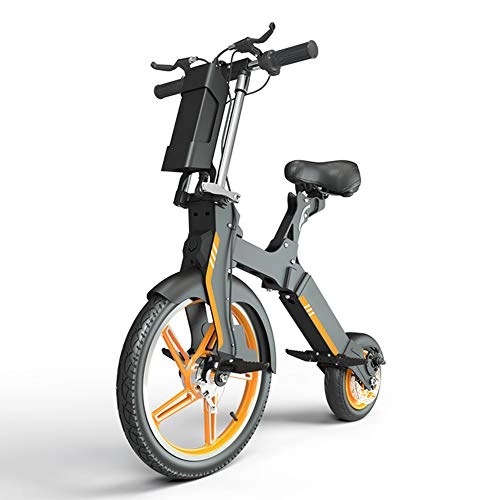 Bicicletas eléctrica : Bicicleta Eléctrica Plegable de 18 Pulgadas con Batería de Lones de Litio de 36V 5.2AH 250W Motor Bici Urbana de Aleación de Aluminio Ligera para Adulto, Naranja