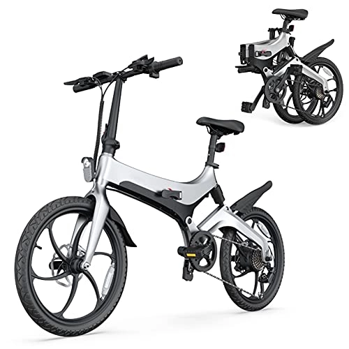 Bicicletas eléctrica : Bicicleta Eléctrica Plegable De 20 '' para Adultos, Bicicleta De Carretera Eléctrica De 7 Velocidades con Motor De 36 V Y 250 W Batería De Iones De Litio Extraíble De 7.8AH
