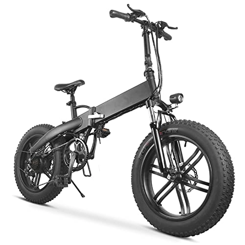 Bicicletas eléctrica : Bicicleta eléctrica plegable de 20 pulgadas, bicicleta de montaña eléctrica, bicicleta de montaña portátil, bicicleta de nieve a Shimano 7 velocidades