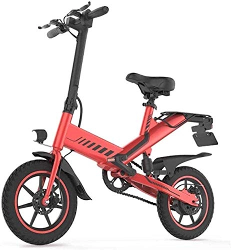 Bicicletas eléctrica : Bicicleta eléctrica Plegable de Bicicleta de montaña, con batería de Litio extraíble de 48V 7.5AH y Frenos de Disco Delanteros y Traseros sin escobillas de 400W, Tres Modos de equitación, Negro, Rojo