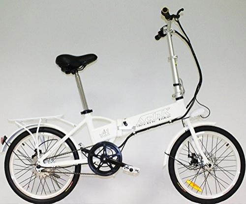 Bicicletas eléctrica : Bicicleta Eléctrica Plegable de Color Blanco con Motor de 250W, Velocidad Máxima 25 Km / H y Ruedas 20””X1, 75
