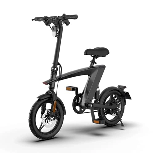 Bicicletas eléctrica : Bicicleta eléctrica Plegable de Litio LIROUTH Velocidad Variable 250W 10AH batería de Litio luz Bicicleta eléctrica H1 (Negro)