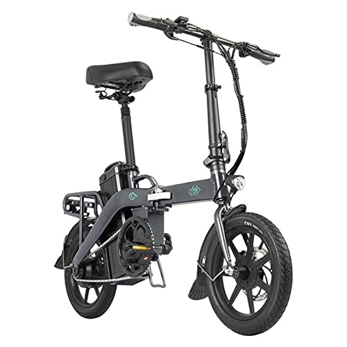 Bicicletas eléctrica : Bicicleta eléctrica Plegable FIIDO L3, Bicicleta eléctrica Plegable de Alta Velocidad de 3 velocidades para Adultos Que viajan al Aire Libre, Ciclismo, 48 V 350 W, Gris A