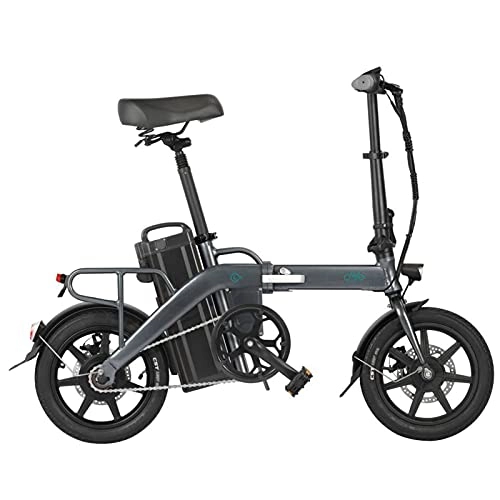 Bicicletas eléctrica : Bicicleta eléctrica Plegable FIIDO L3, Bicicleta eléctrica Plegable de Alta Velocidad de 3 velocidades para Adultos Que viajan al Aire Libre, Ciclismo, 48 V 350 W, Gris A