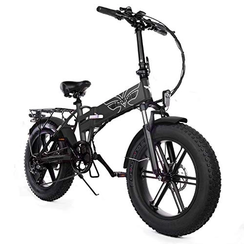 Bicicletas eléctrica : Bicicleta eléctrica plegable impermeable IPX6, dispositivo auxiliar de bicicleta eléctrica 3 modos, caja de cambios Shimano 7 velocidades, apta para playas nevadas y carreteras de montaña, color gris