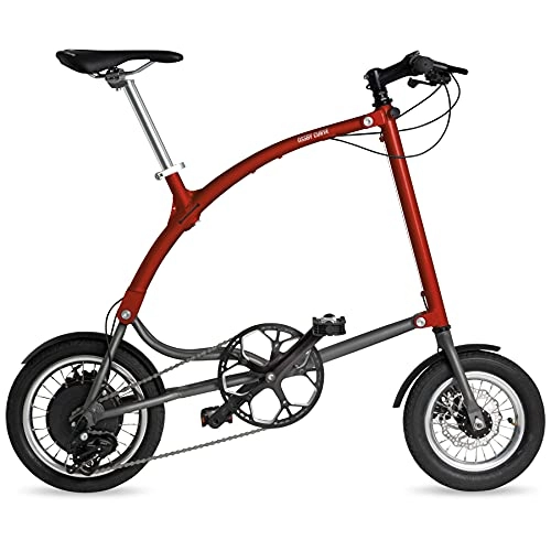 Bicicletas eléctrica : Bicicleta eléctrica Plegable OSSBY Curve Electric ROJA - ebike Urbana Plegable para Ciudad - 70km de autonomía - 3 Velocidades - Rueda de 14" - Cuadro de Aluminio - Fabricada en España