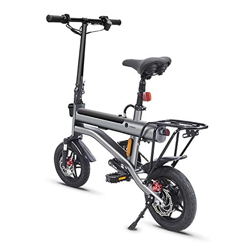 Bicicletas eléctrica : Bicicleta eléctrica plegable OYLXQ de 12 pulgadas, 350 W, 36 V, 7, 8 Ah, batería recargable, velocidad máxima de 35 km / h, para adultos, mujeres y hombres